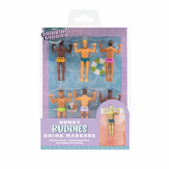 Original Hunky Buddies Drink Markers, 6ct.
